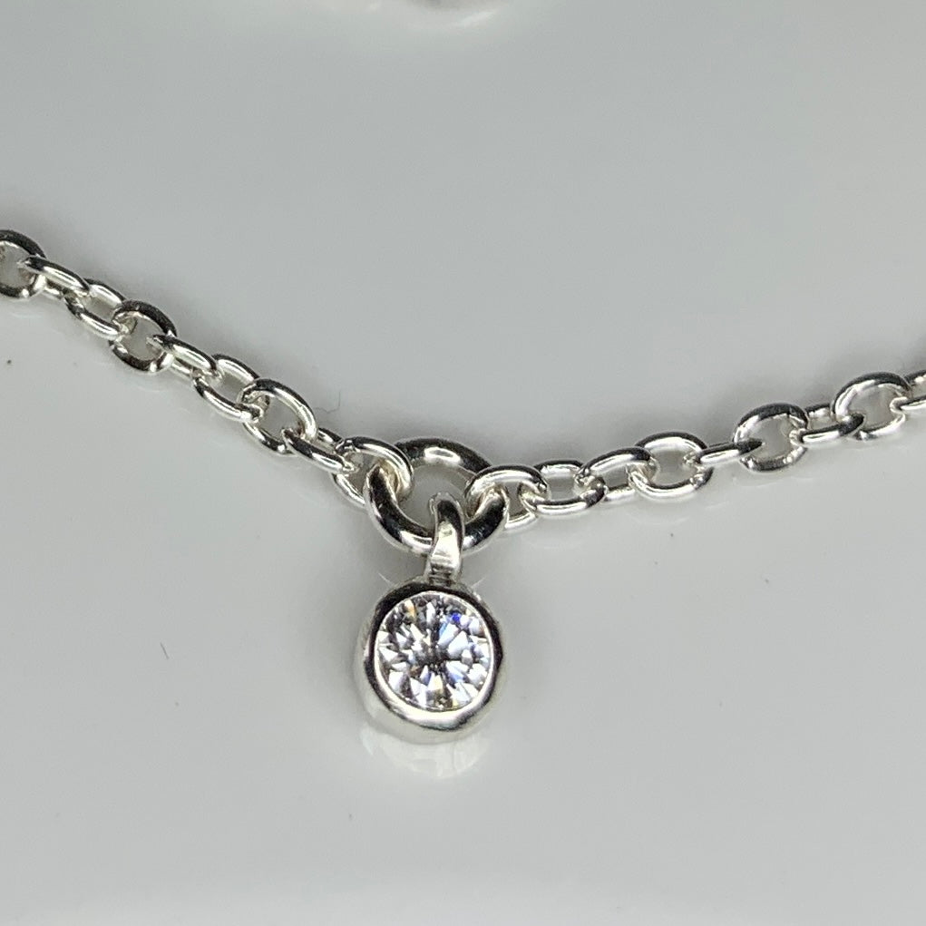 Anklet with 3mm, 0.10ct. Diamond pendant