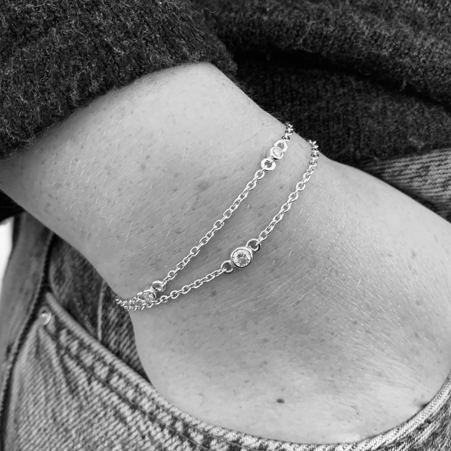Solitaire Bracelet with 4mm, 0.10ct. Diamond