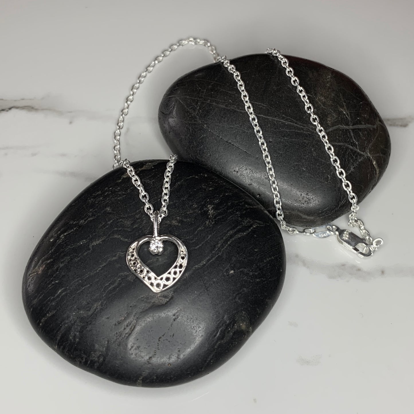 Heart Pendant with 2.5mm, 0.06ct. Diamond