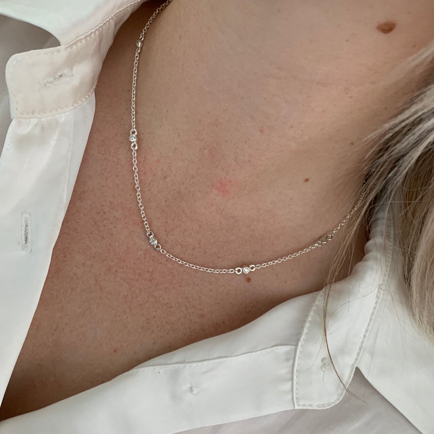 Necklace with 5x2.5mm,0.06ct. Diamonds