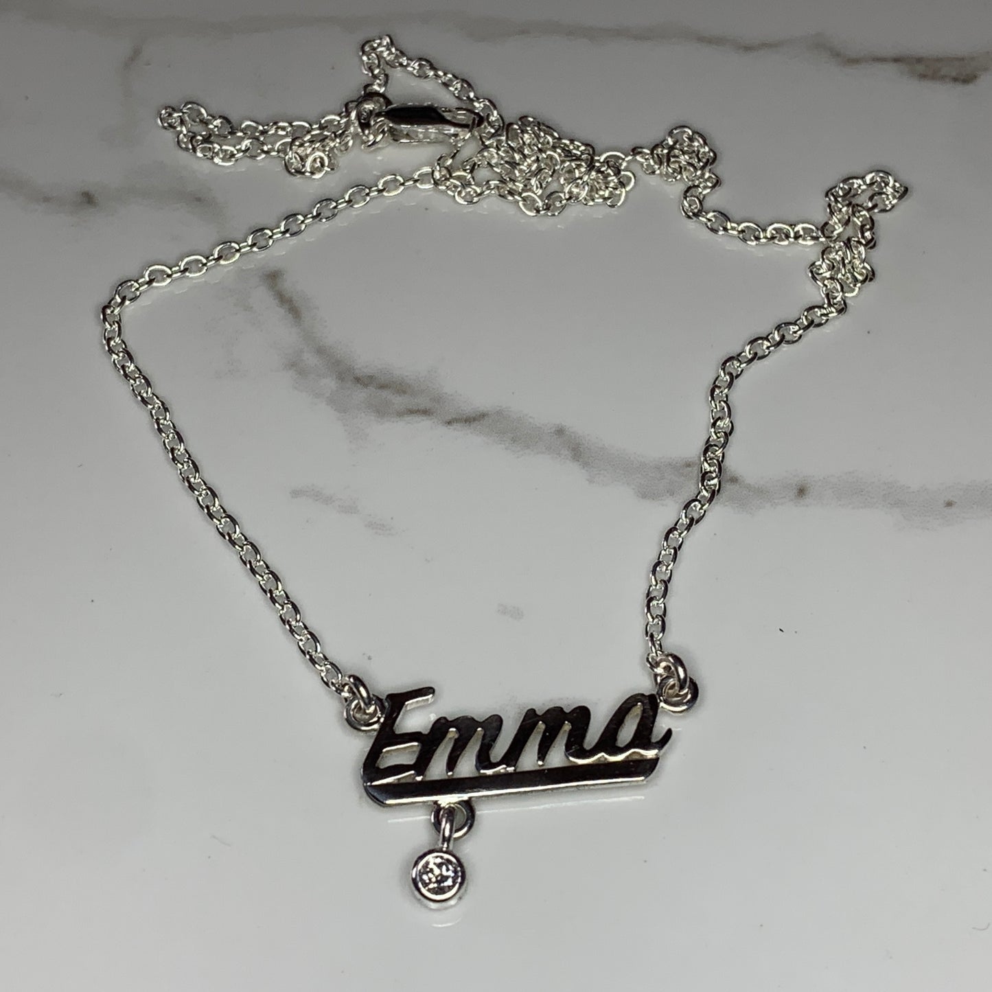 Name Chain with 3mm, 0.10ct. Diamond