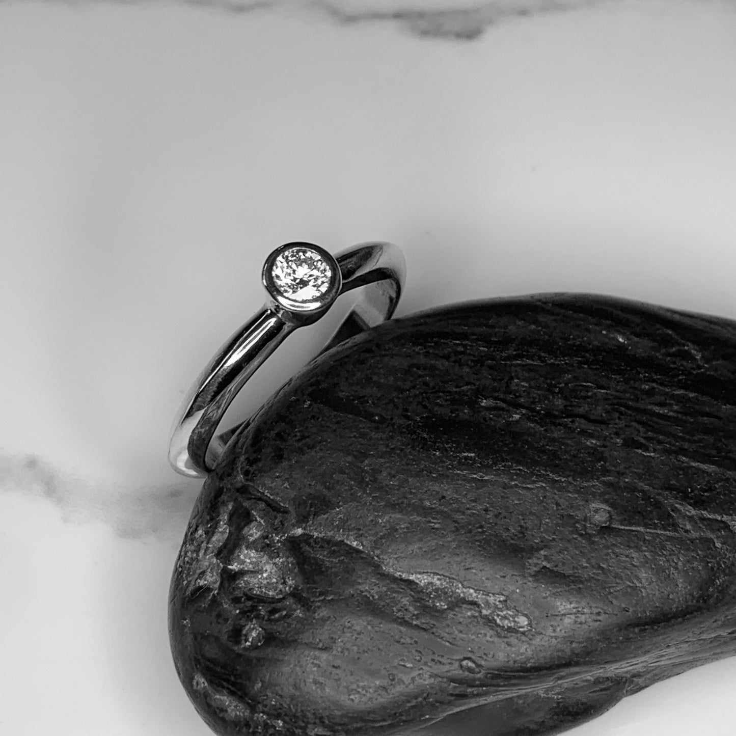 Solitaire Diamond Ring with 4mm, 0.25ct. Diamond.