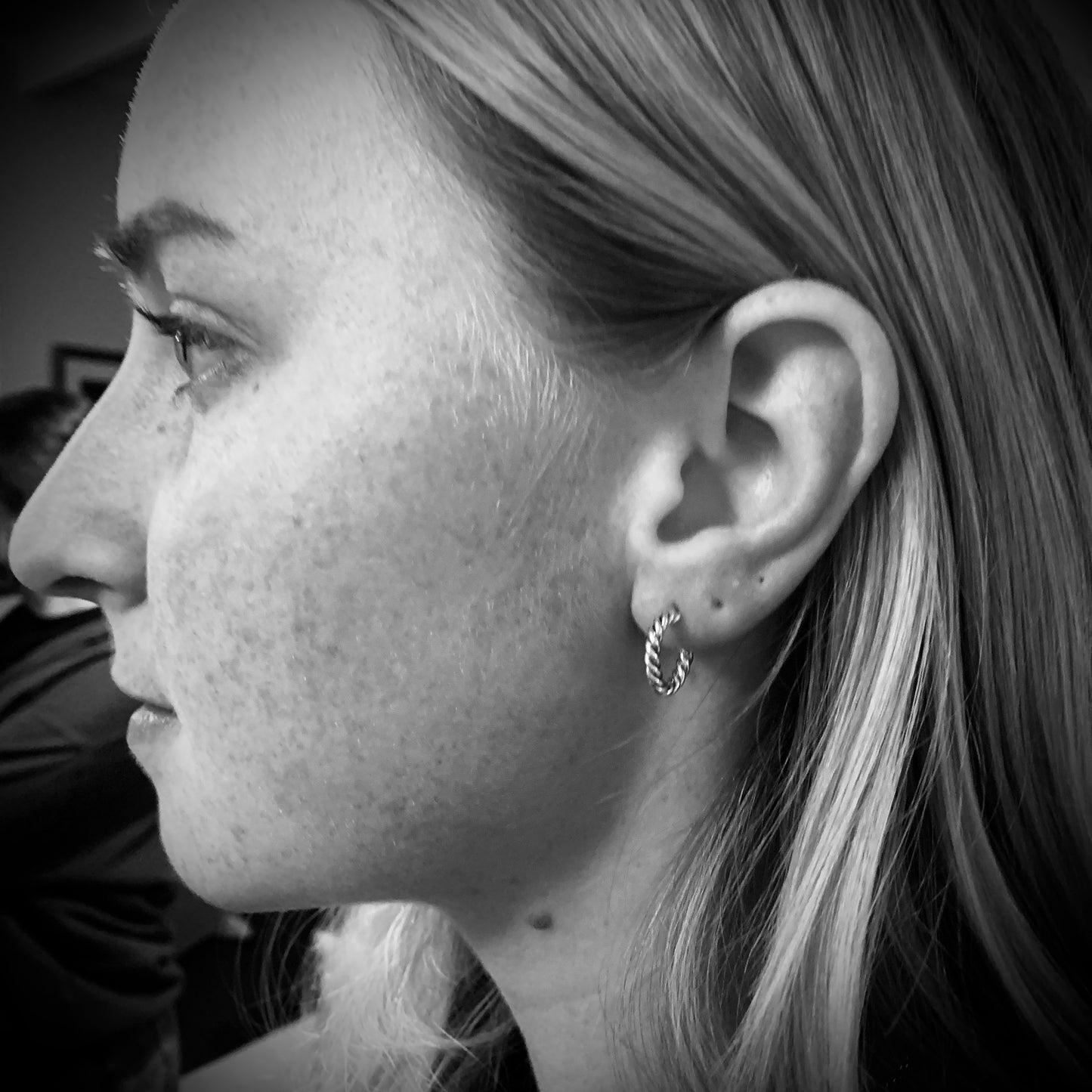 Convertible Rope Hoop Earring with 3mm, 0.10ct. Diamonds