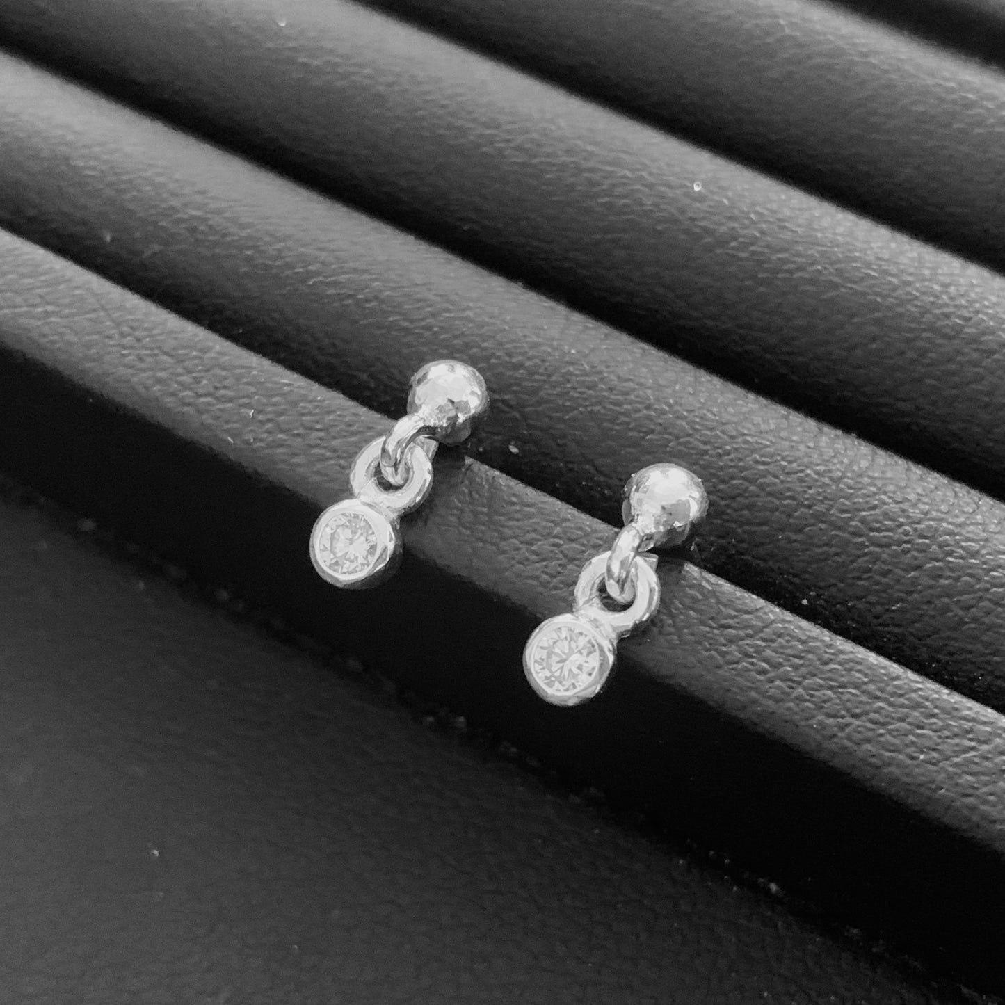 Petite Drop Earring with 2.5mm, 0.06ct. Diamonds.