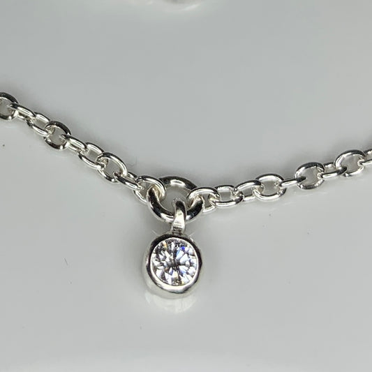 Anklet with 3mm, 0.10ct. Diamond pendant