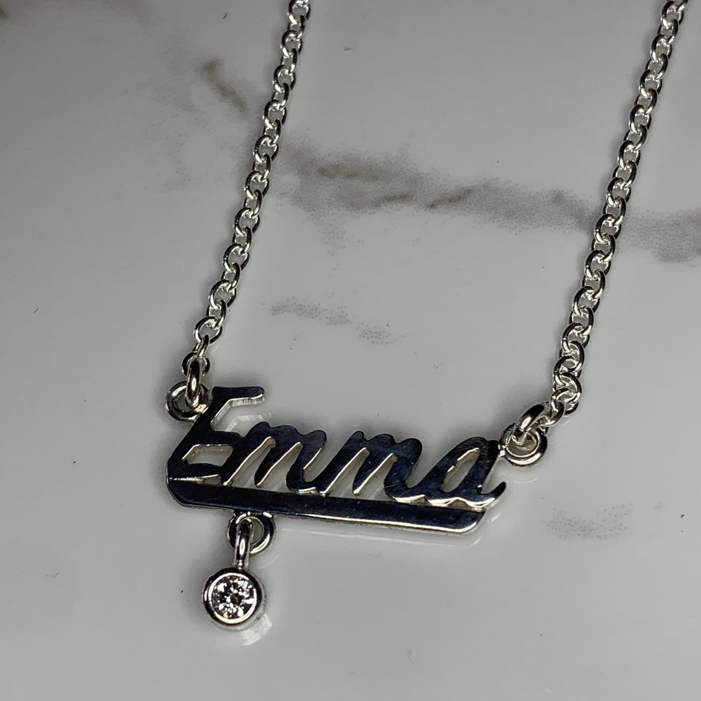 Name Chain with 3mm, 0.10ct. Diamond