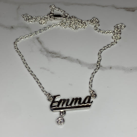 Name Chain with 3mm, 0.10ct. Diamond